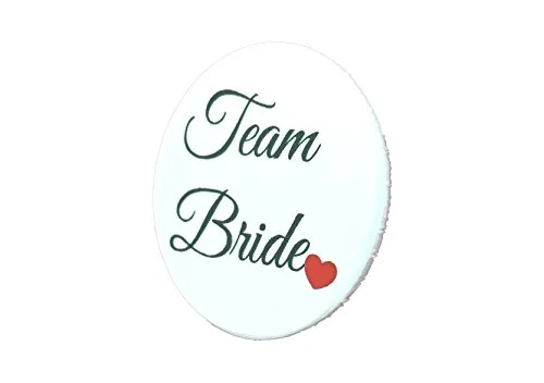 Anne Svea badge avec inscription Team Bride pour mariage ou enterrement de vie de jeune fille – Rouge 3,8 cm