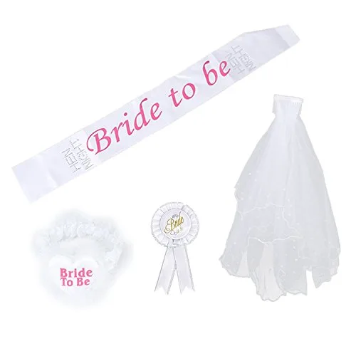 femmes 4PC ENTERREMENT VIE JEUNE FILLE Kit accessoire – parfait pour déguisement enterrement vie jeune fille Nuit…