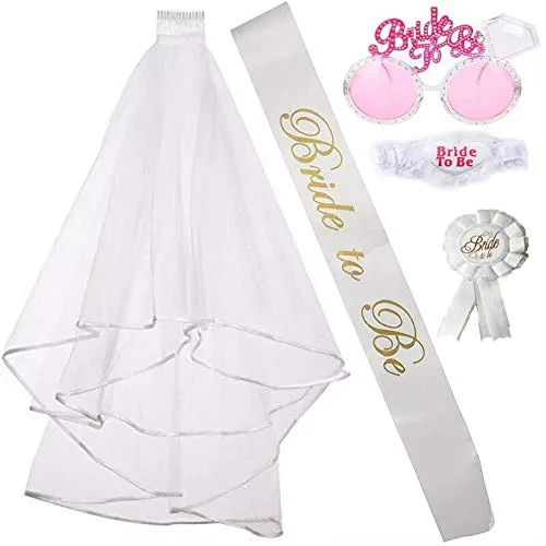 Hengfengmy Ensemble d’accessoires pour enterrement de vie de jeune fille comprenant une écharpe Bride to Be, un diadème…