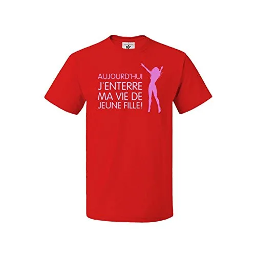 Mygoodprice T-Shirt col Rond Mon EVJF Enterrement Vie Jeune Fille