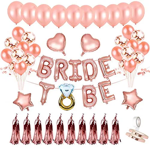 Bride to Be, Evjf Accessoire, Bride to Be Ballon, Bachelorette Bride Party Fournitures avec la mariée à être Foil Ballons,Ballons confettis pour Douche Nuptiale Partie de Poule.