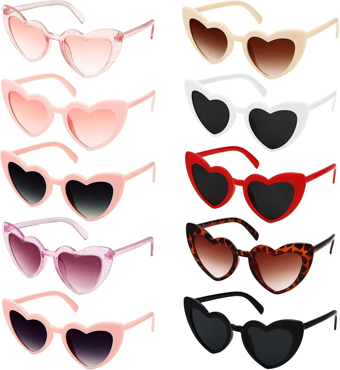 Lunettes cœur vintage : lot de 10